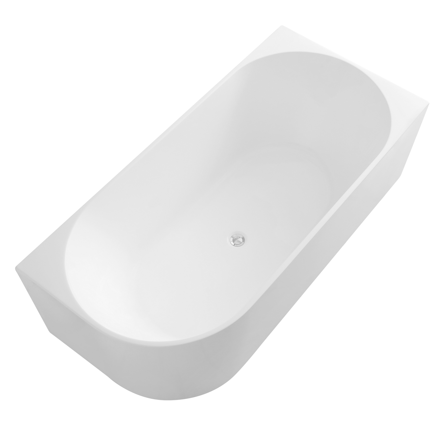 ELCBT1700R-MW Matte White Oval Corner Bathtub