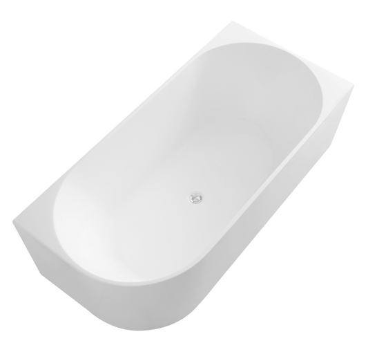 ELCBT1700R-MW Matte White Oval Corner Bathtub