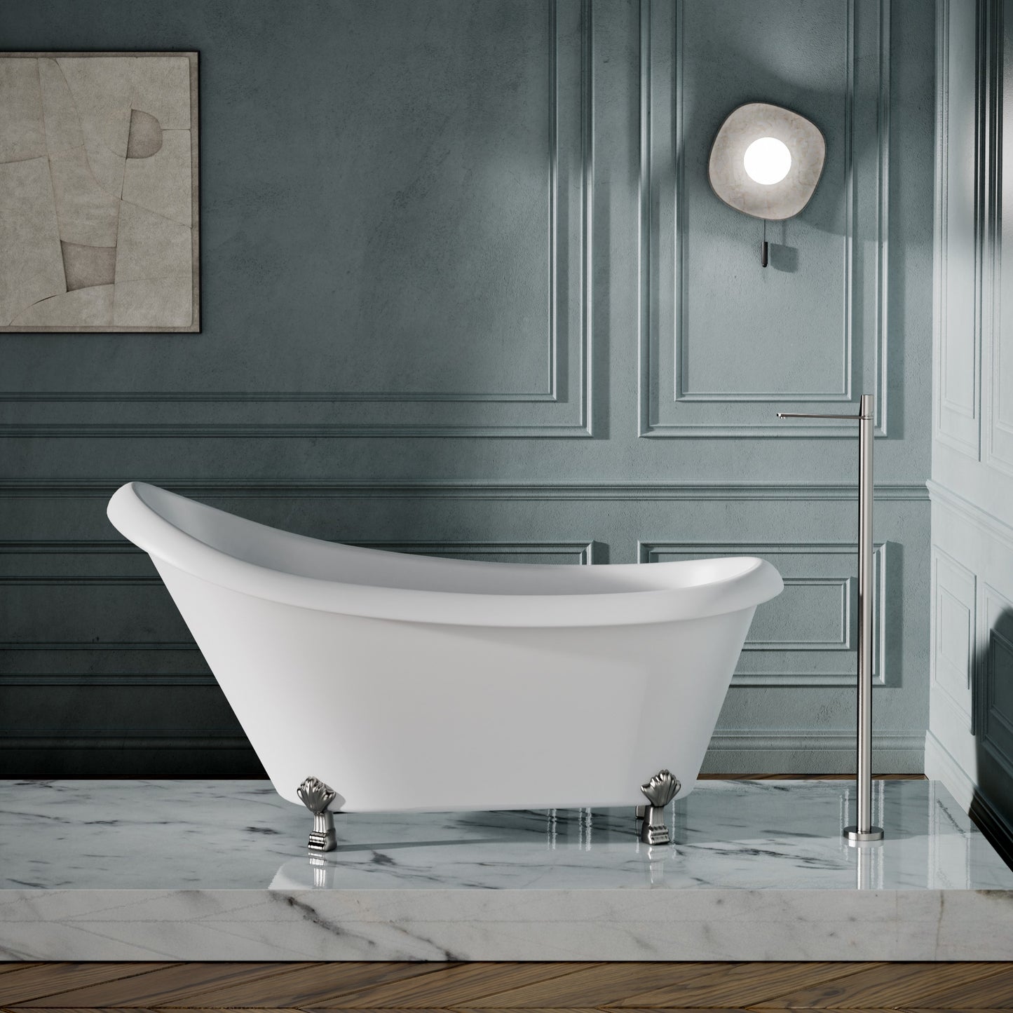 ESBT1500 Espada Gloss White Free Standing Bathtub