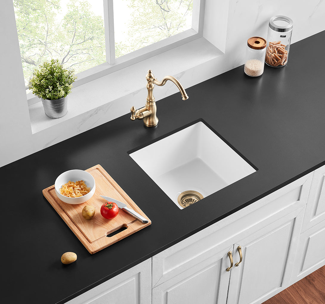 FCS457GW Camden Gloss White Square Top/Undermount Sink