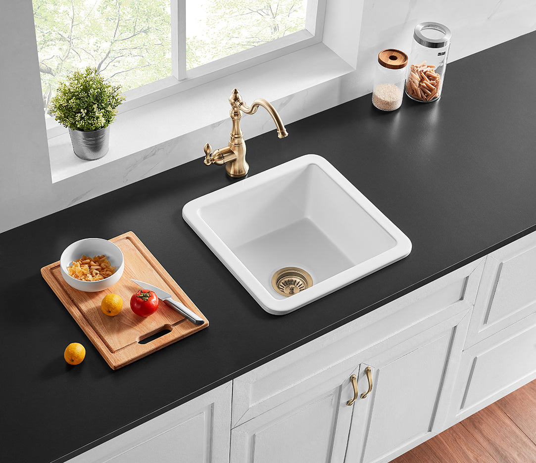 FCS457GW Camden Gloss White Square Top/Undermount Sink
