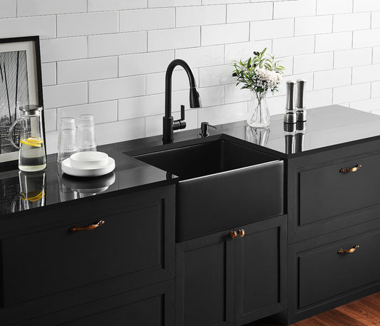 FCS600MB Chelsea Matte Black Rectangular Farmhouse Sink