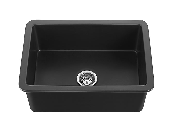 FCS677MB Camden Matte Black Rectangular Top/Undermount Sink
