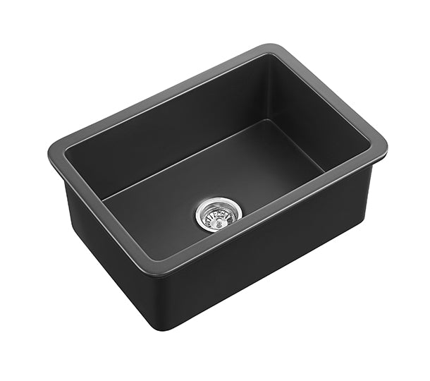 FCS810MB Camden Matte Black Rectangular Top/Undermount/Flush mount Sink