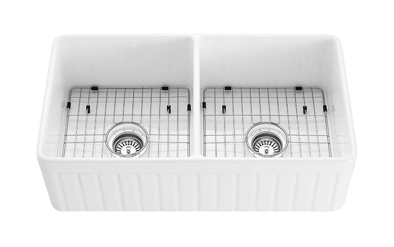 FCS828-D-GW Greenwich Gloss White Rectangular Farmhouse Sink