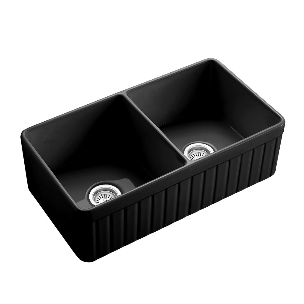 FCS828-D-MB Greenwich Matte Black Rectangular Farmhouse Sink