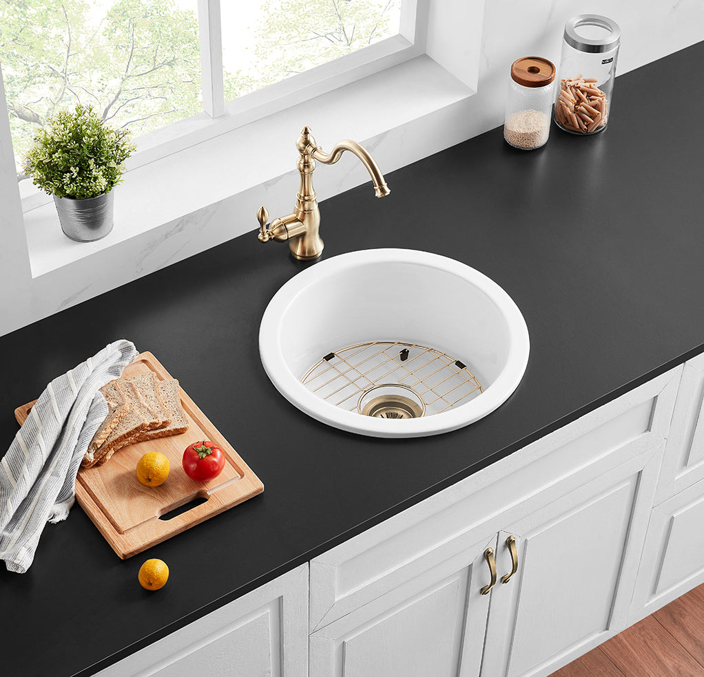 FCSR470GW Camden Gloss White Round Top/Undermount Sink