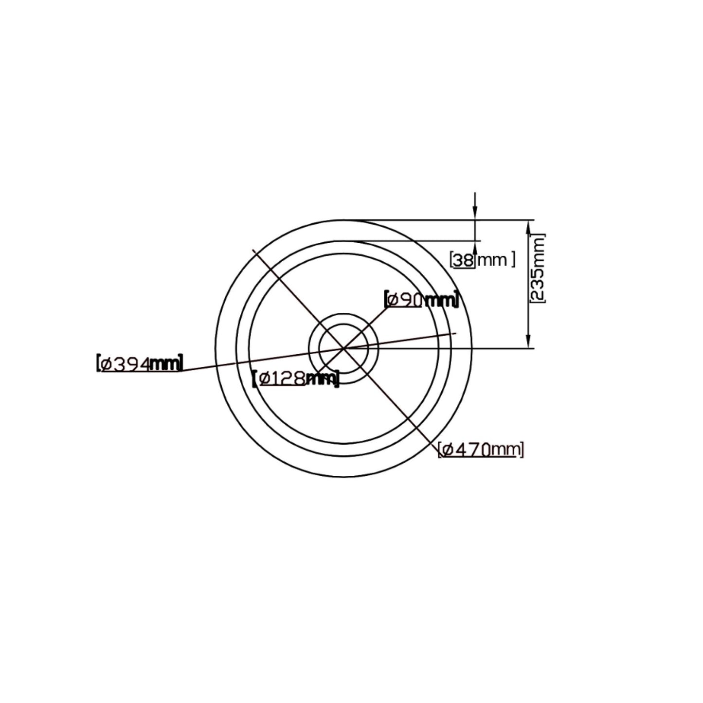 FCSR470GW Camden Gloss White Round Top/Undermount Sink