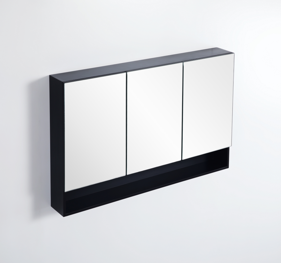 FMBSV1200 Fremantle Matte Black Rectangular Wall Mounted Shaving Cabinet