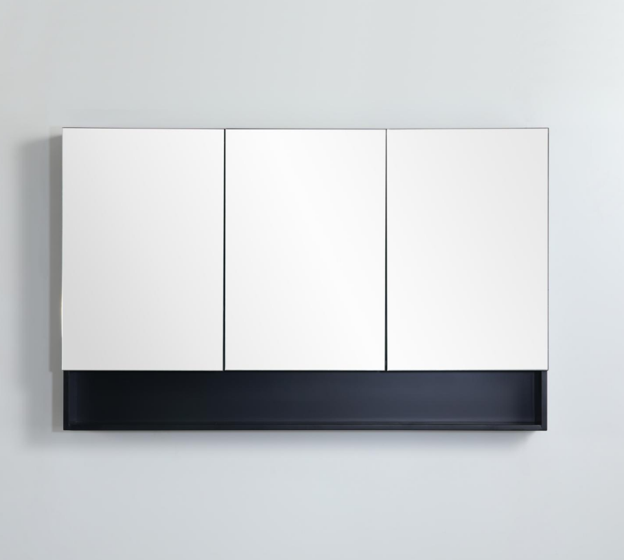 FMBSV1200 Fremantle Matte Black Rectangular Wall Mounted Shaving Cabinet