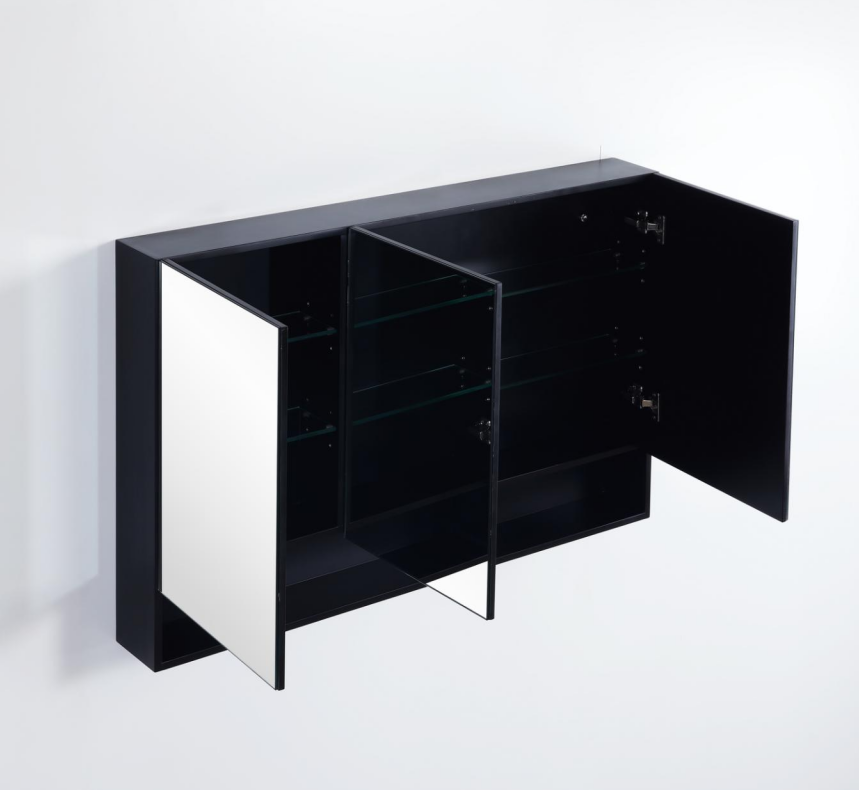 FMBSV1200 Fremantle Matte Black Rectangular Wall Mounted Shaving Cabinet