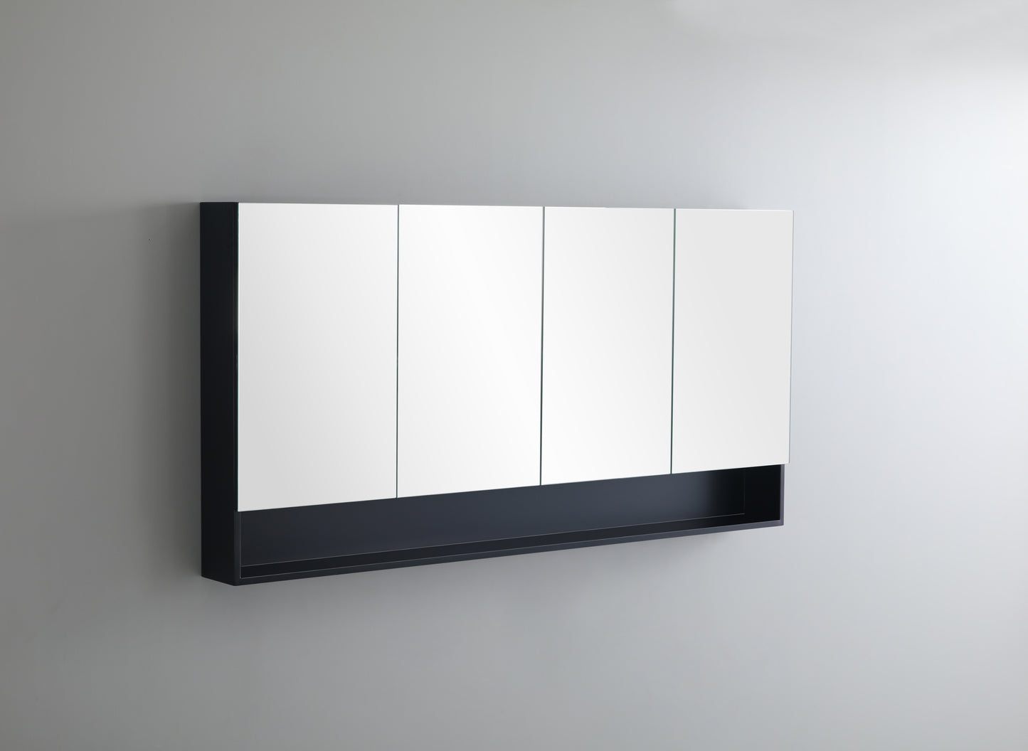 FMBSV1500 Fremantle Matte Black Rectangular Wall Mounted Shaving Cabinet