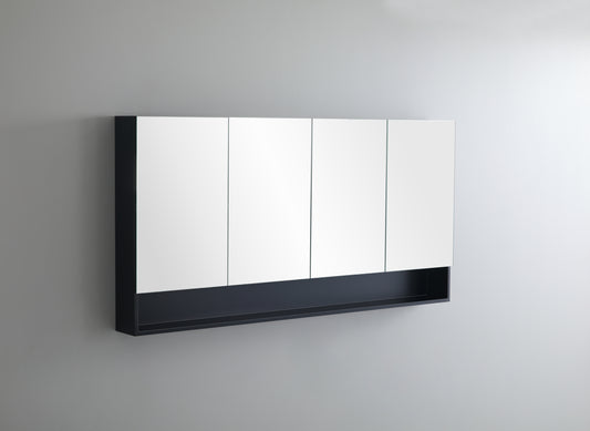 FMBSV1500 Fremantle Matte Black Rectangular Wall Mounted Shaving Cabinet