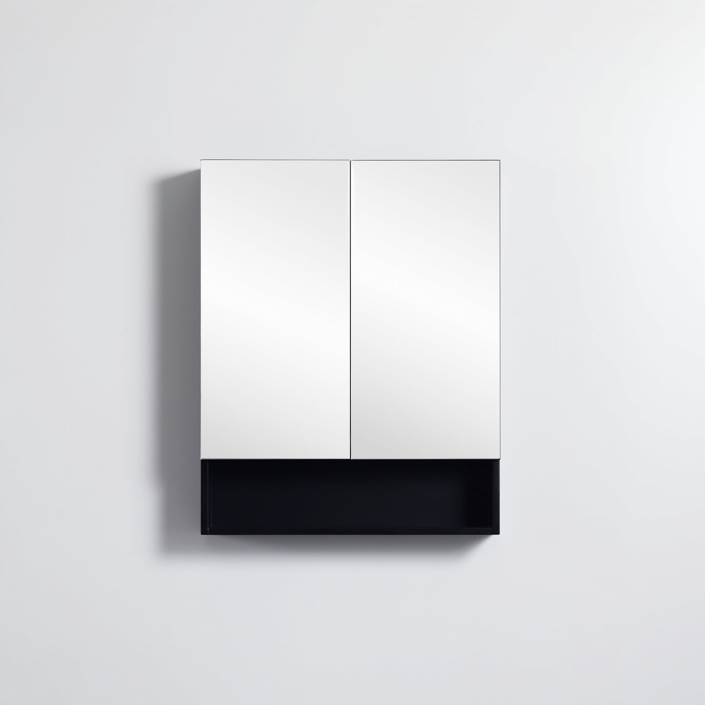 FMBSV600 Fremantle Matte Black Rectangular Wall Mounted Shaving Cabinet