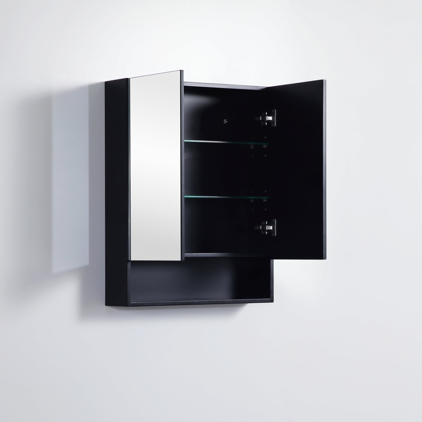 FMBSV600 Fremantle Matte Black Rectangular Wall Mounted Shaving Cabinet