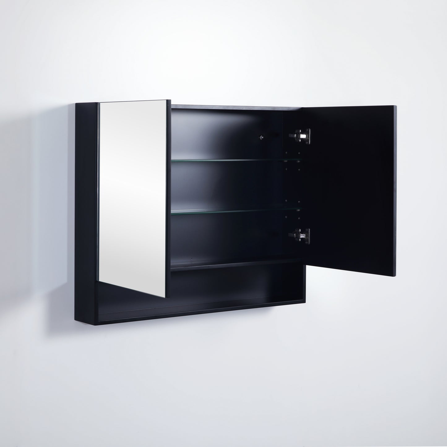FMBSV900 Fremantle Matte Black Rectangular Wall Mounted Shaving Cabinet