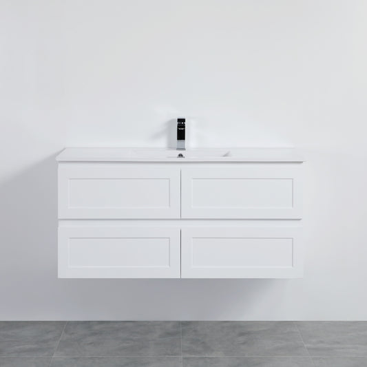 FMW1500WH Fremantle Matte White Rectangular Wall Mounted Vanity