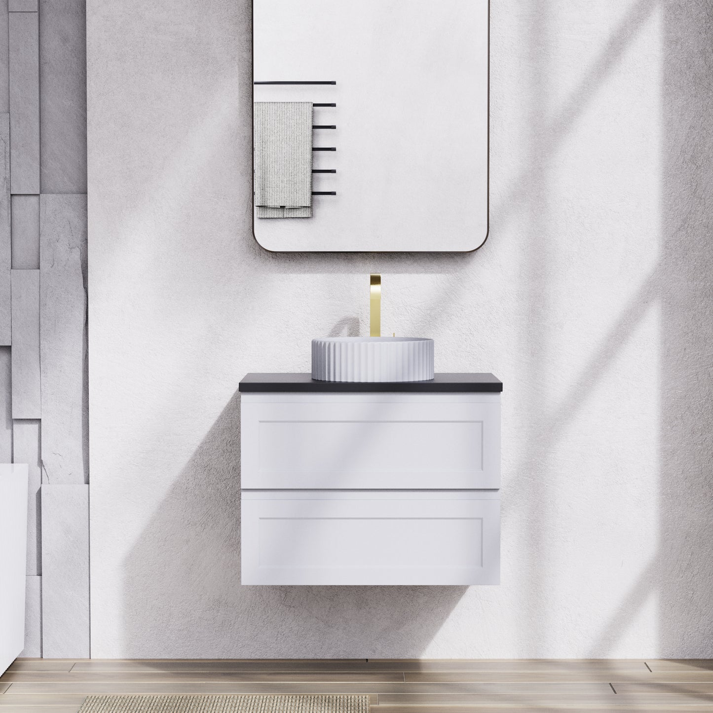 FMW750WH Fremantle Matte White Rectangular Wall hung Vanity