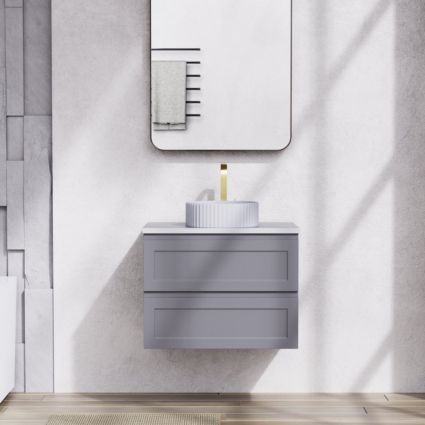 FMW750WH Fremantle Matte White Rectangular Wall hung Vanity