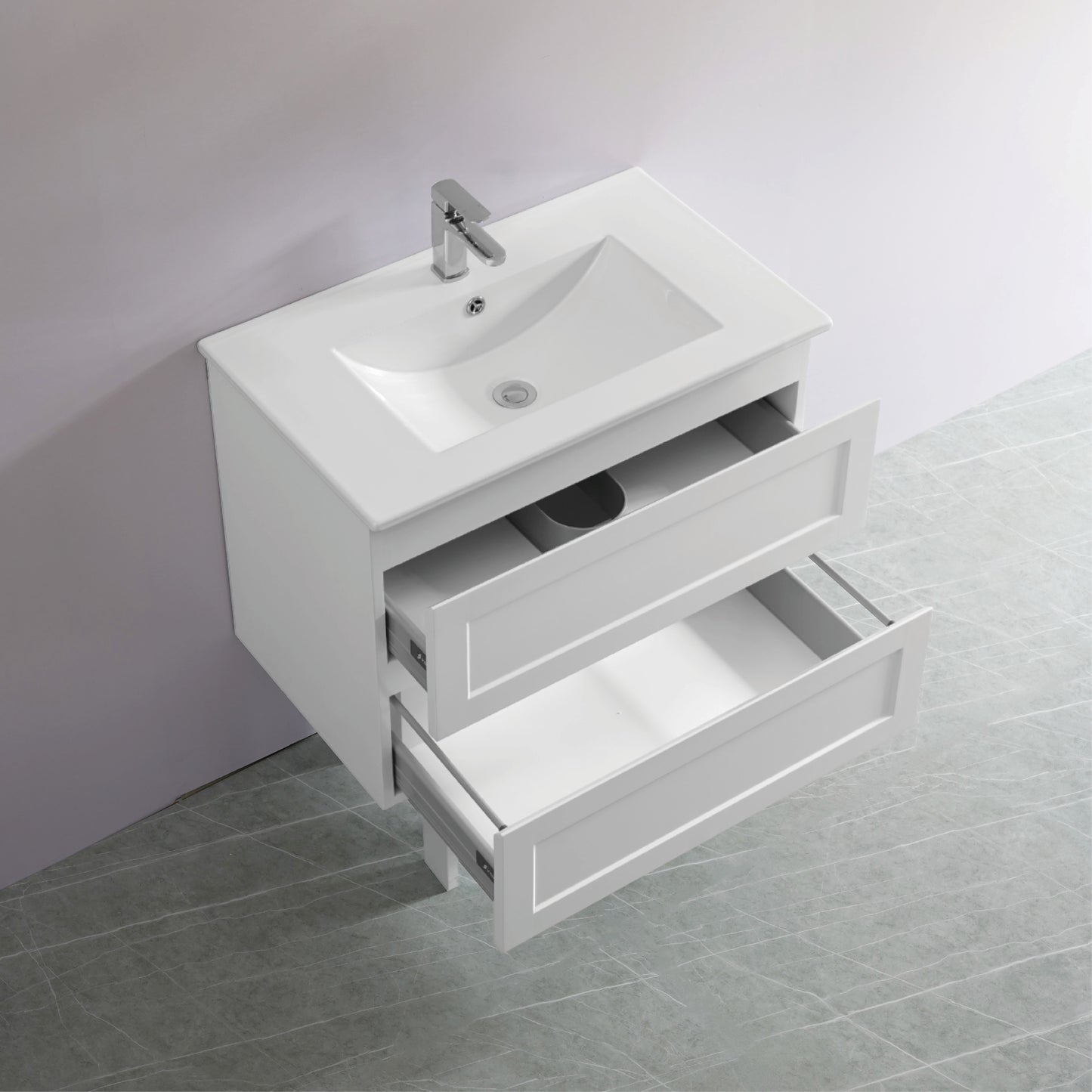 FMW750WH Fremantle Matte White Rectangular Wall hung Vanity