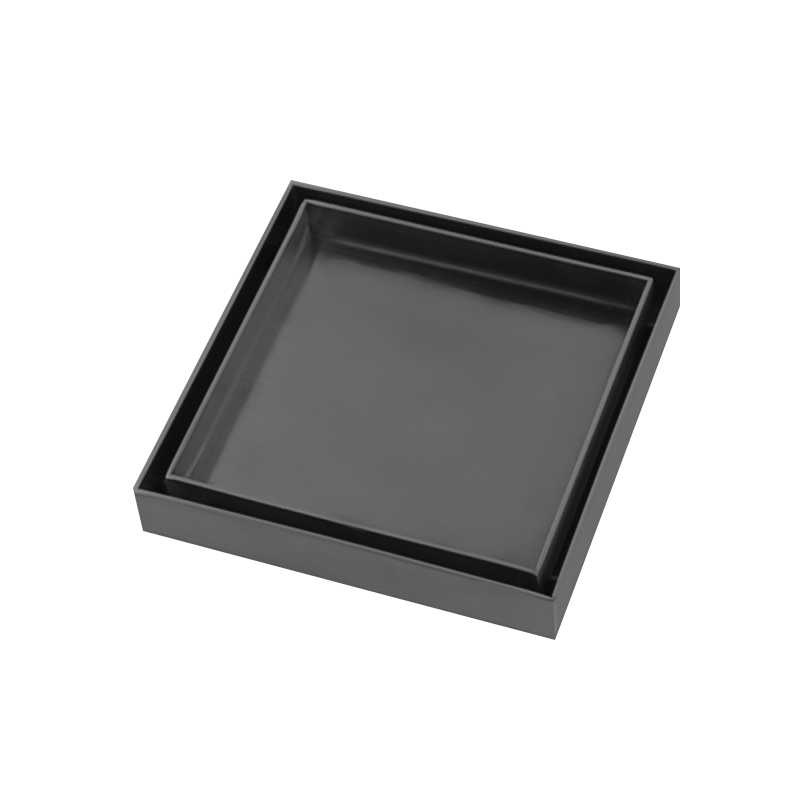 GM003.FD Matte Gunmetal Grey Square Floor-mounted Floor Waste