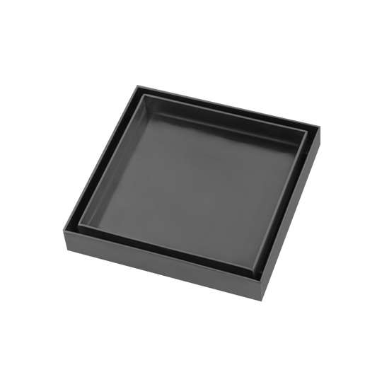 GM003.FD Matte Gunmetal Grey Square Floor-mounted Floor Waste