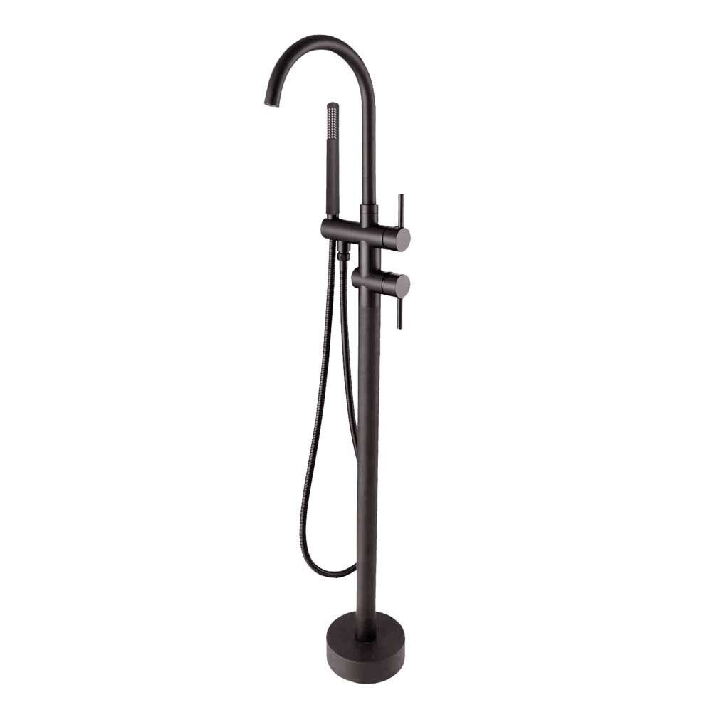 GM0116.BS Brushed Gunmetal Grey Round Free Standing Bath Mixer