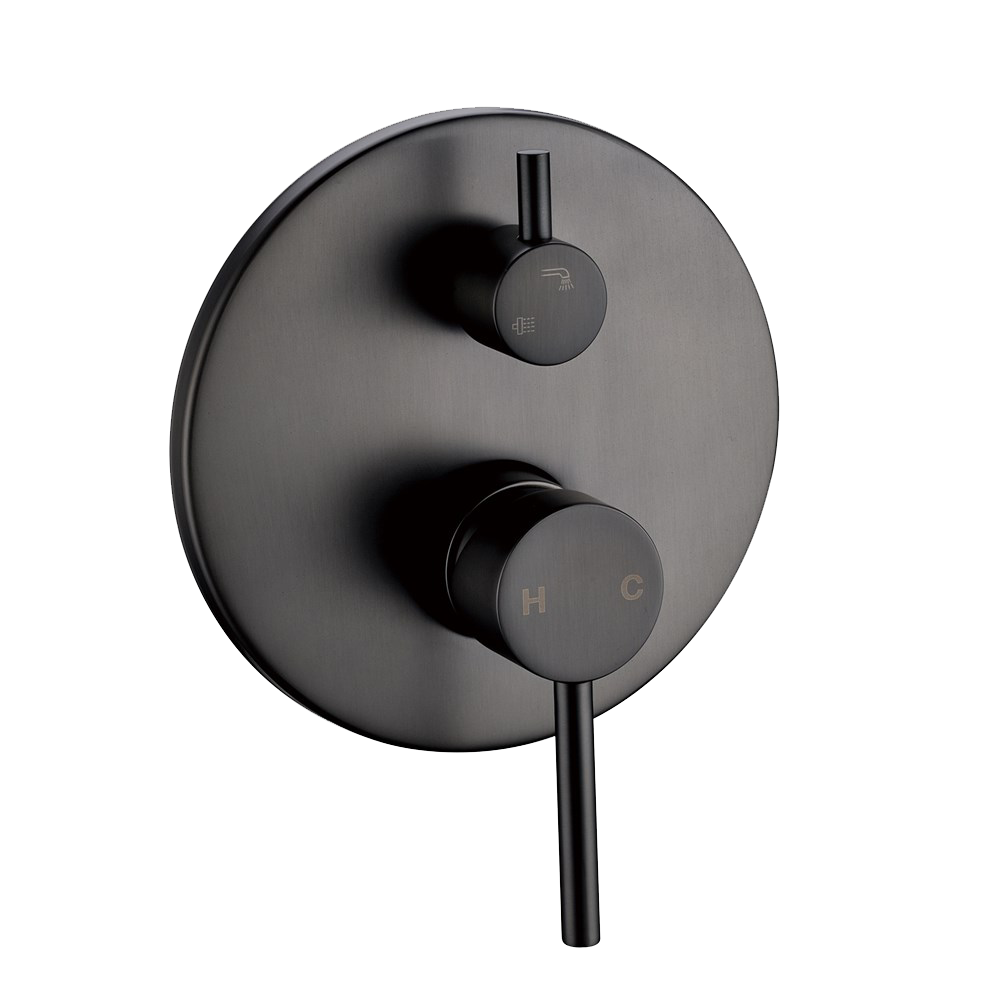 GM0125-2.ST LUCID PIN Matte Gunmetal Grey Round Wall Mounted Wall Mixer