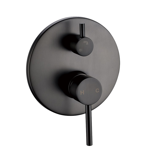 GM0125-2.ST LUCID PIN Matte Gunmetal Grey Round Wall Mounted Wall Mixer