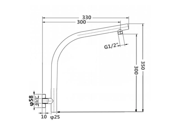 GM0127.SA Matte Gunmetal Grey Round Wall Mounted Shower Arm
