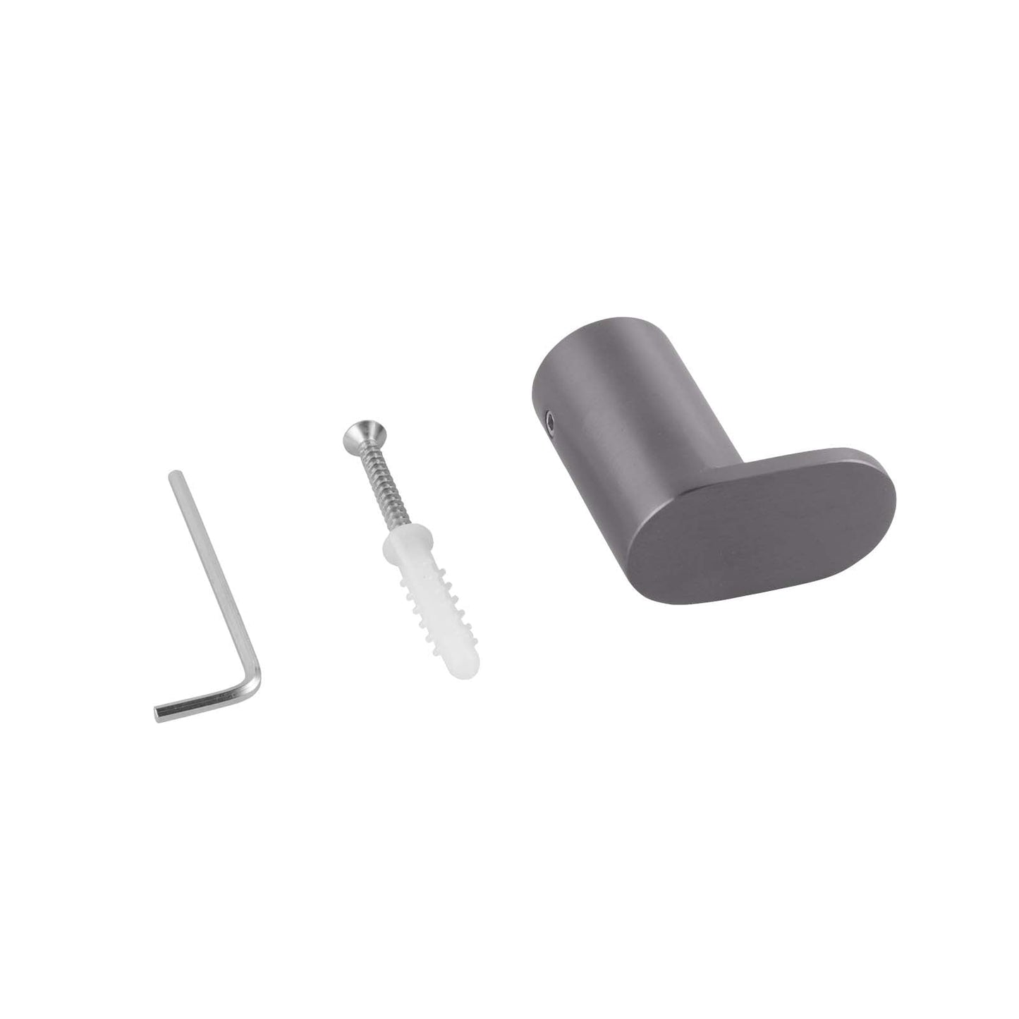 GM6507.TR Matte Gunmetal Grey Round Wall Mounted Robe Hook