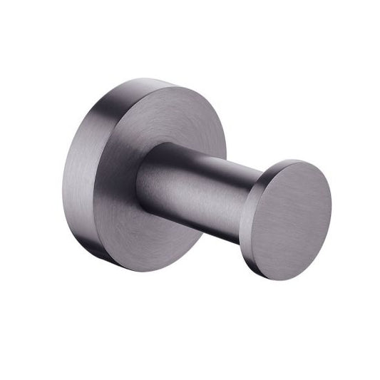 GM6608.TR LUCID PIN Matte Gunmetal Grey Round Wall Mounted Robe Hook