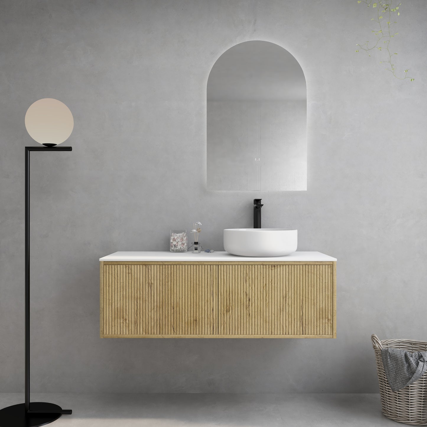 K123RW-PO Bellevue Prime Oak Prime Oak Wall Mounted Vanity