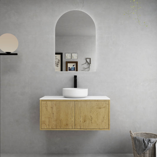 K93RW-PO Bellevue Prime Oak Rectangular Wall Mounted Vanity