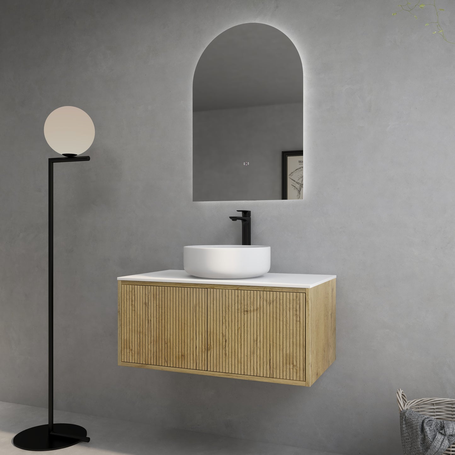 K95RW-PO Bellevue V-Groove Prime Oak Wall Mounted Cabinet