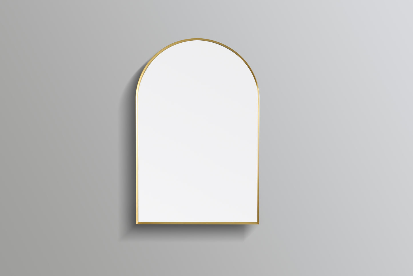 KAR6090F-BG Aura Brushed Gold Arched Wall Mounted Mirror