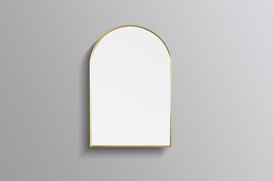 KAR6090F-BG Aura Brushed Gold Arched Wall Mounted Mirror