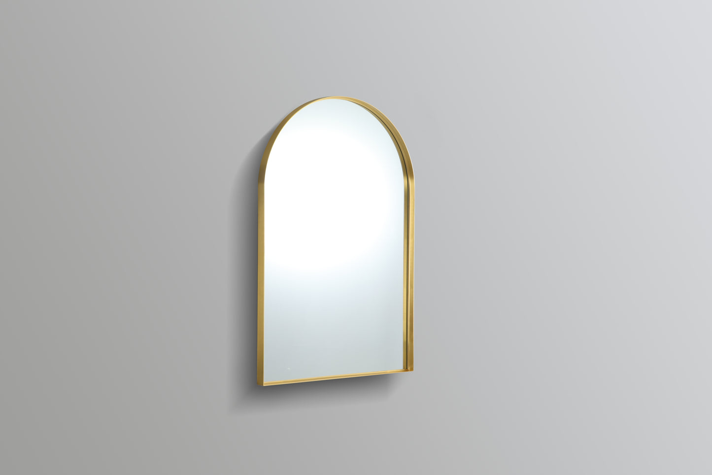 KAR6090F-BG Aura Brushed Gold Arched Wall Mounted Mirror