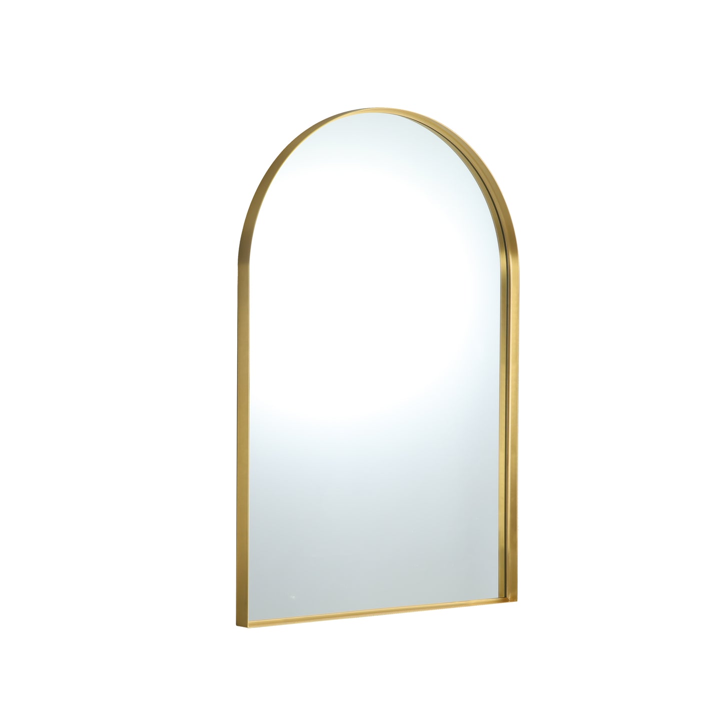 KAR6090F-BG Aura Brushed Gold Arched Wall Mounted Mirror