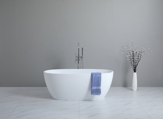 KBT-5-1700 Stella Gloss, Matte White, Black and White Oval Free Standing Bathtub