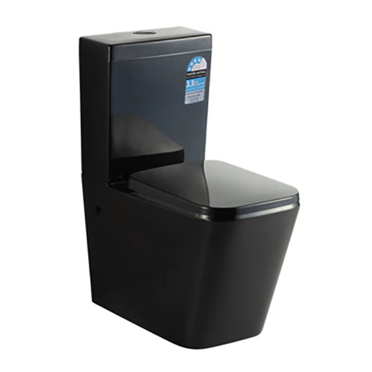 KDK003-B Gloss Black Rectangular Back to Wall Toilet