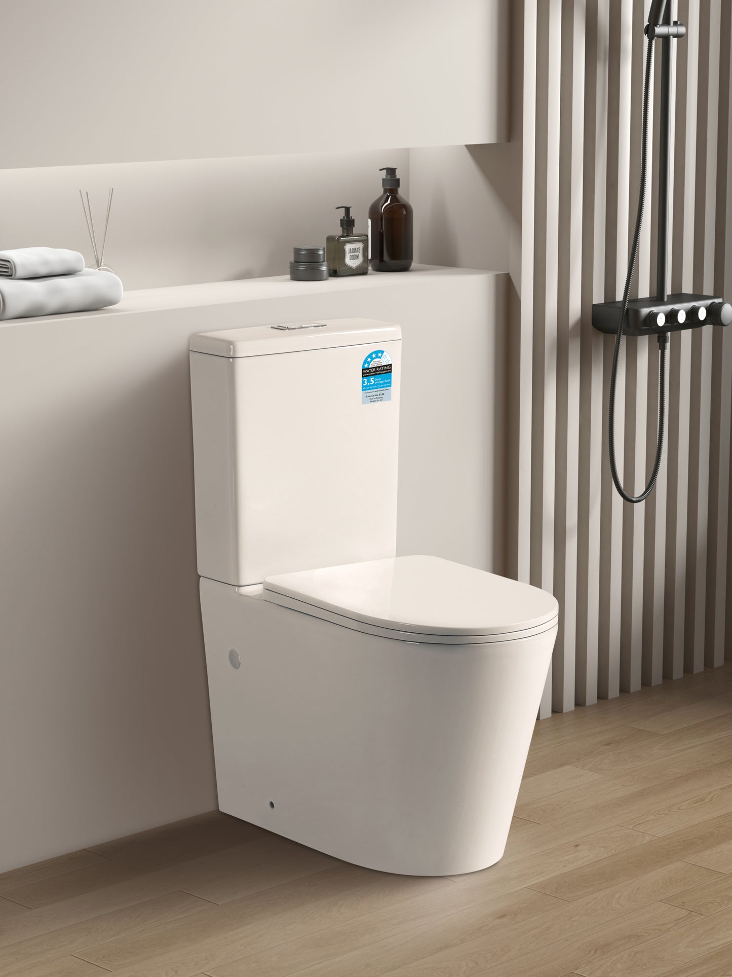 KDK022R Gloss White D-Shape Back to Wall Toilet