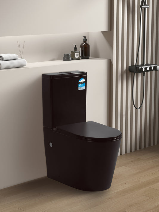 KDK022R-MB Matte Black Square Wall Faced Toilet