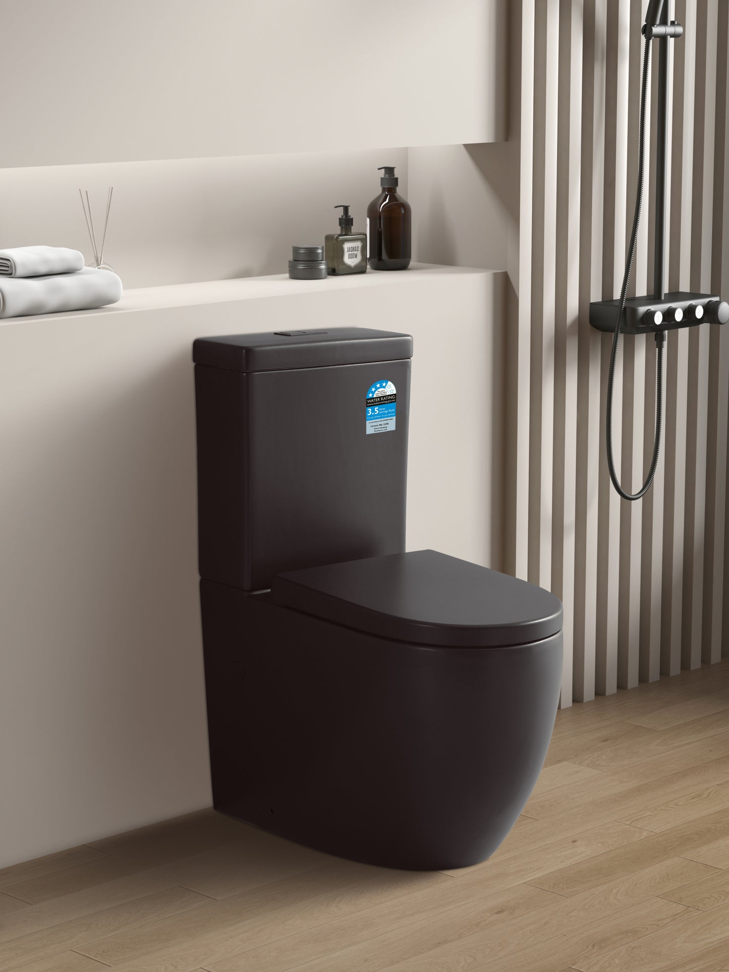 KDK025-B Tornado Gloss Black Back to Wall Toilet
