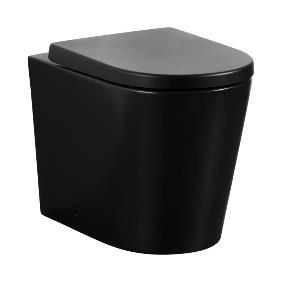 KDK102-B Avery Gloss Black Rectangular Floor-mounted, Wall-faced Toilet