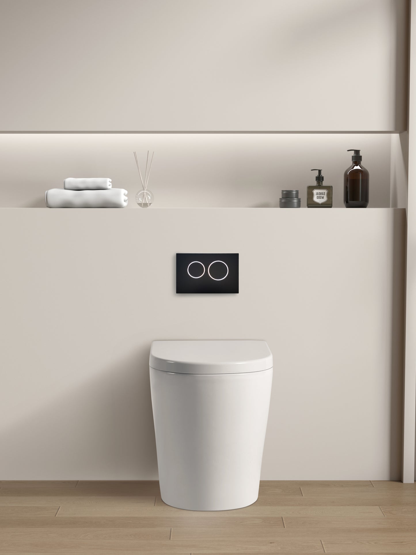 KDK102 Avery White Floor-mounted, Wall-faced Toilet