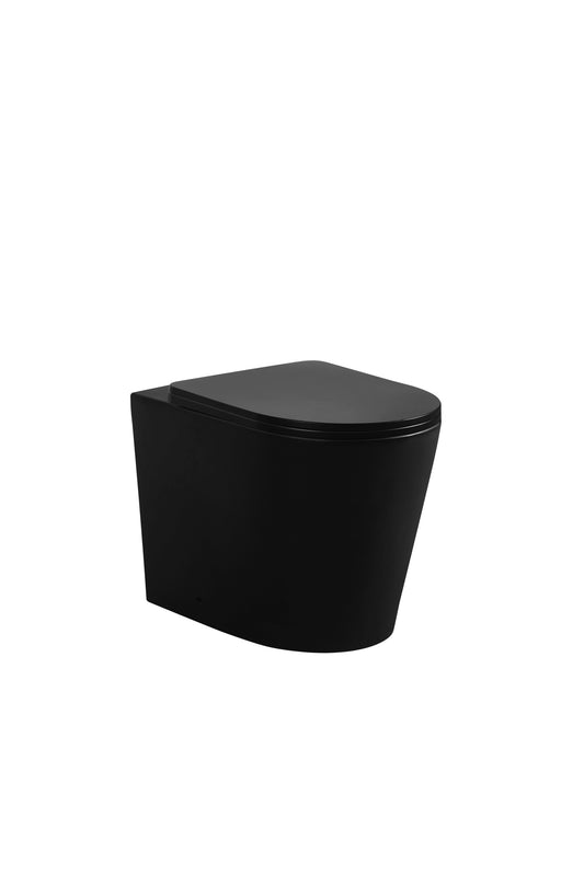 KDK102R-MB Avis Matte Black D-Shape Floor-mounted, Wall-faced Toilet