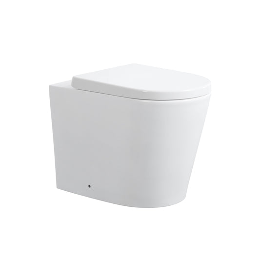 KDK102R-MW Avis Matte White D-Shape Floor-mounted, Wall-faced Toilet