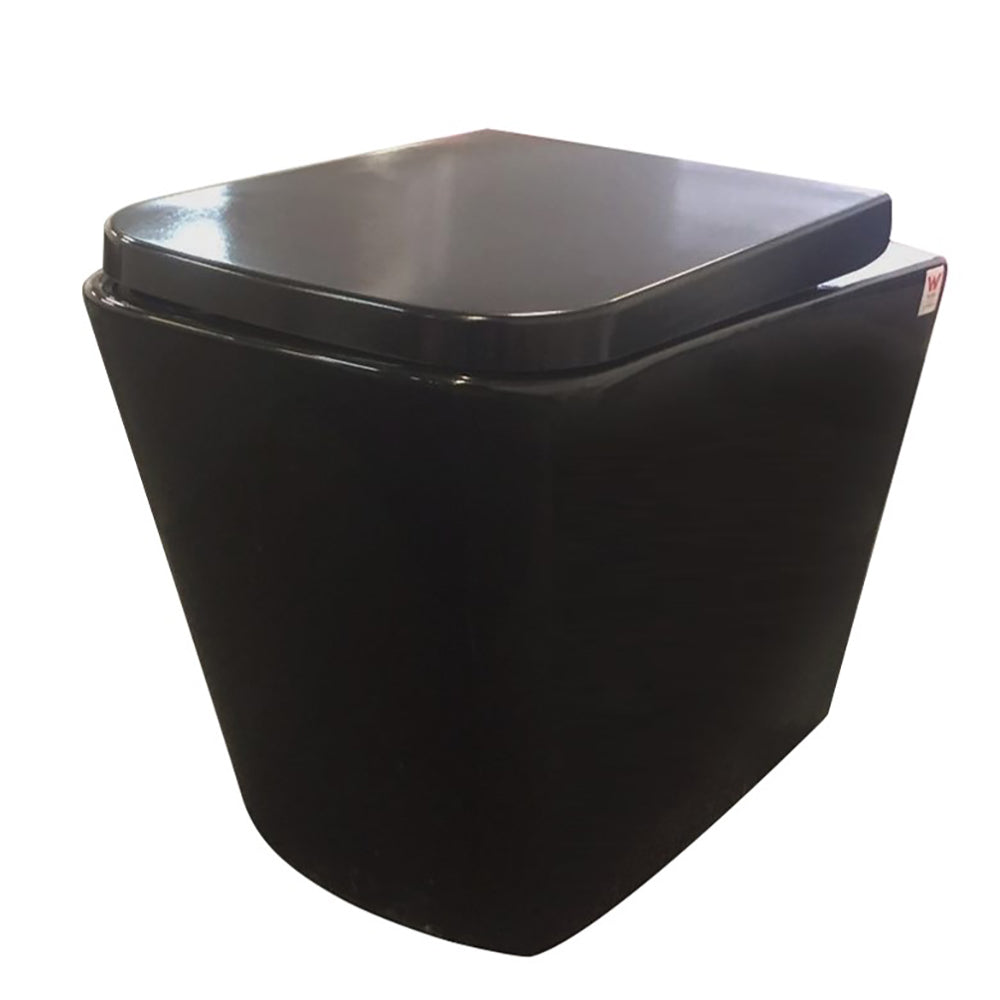 KDK103-B Qubist Gloss Black Floor-mounted Toilet Pan