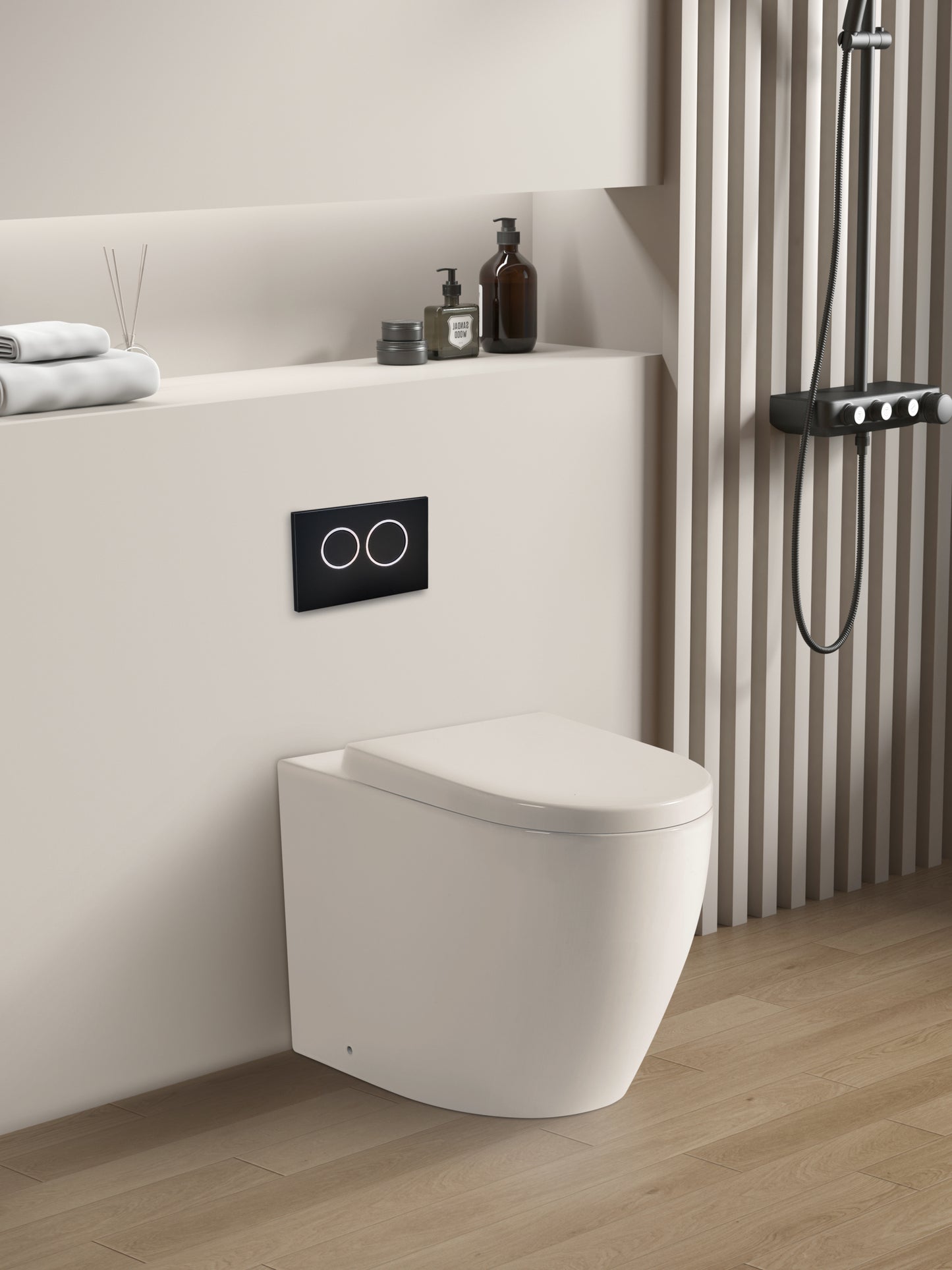 KDK105T Veda Floor-mounted, Wall-faced Toilet